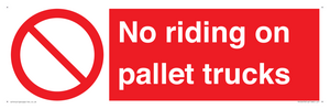 No riding on pallet trucks